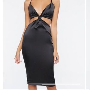 Forever 21, Cutout Satin Dress, Black, Size Small, NWT